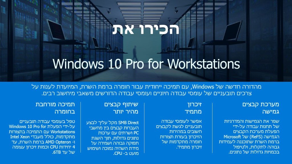 הכירו את Windows 10 Pro for Workstations